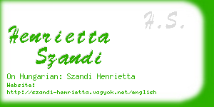 henrietta szandi business card